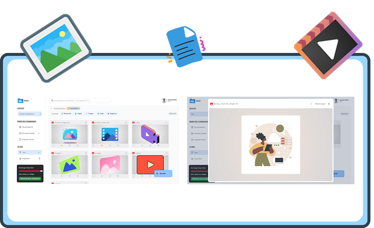 Save app screen exemple
